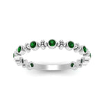 Load image into Gallery viewer, bezel-emerald-stacking-wedding-band-in-white-gold-FD67387BGEMGR-NL-WG.jpg
