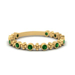 Load image into Gallery viewer, bezel-emerald-stacking-wedding-band-in-yellow-gold-FD67387BGEMGR-NL-YG.jpg
