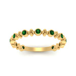 Load image into Gallery viewer, bezel-emerald-stacking-wedding-band-in-yellow-gold-FD67387BGEMGR-NL-YG.jpg
