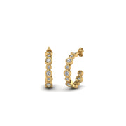 bezel-half-round-cut-diamond-hoop-earring-in-14K-yellow-gold-FDEAR86441-NL-YG