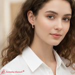 Load image into Gallery viewer, bezel-half-round-cut-diamond-hoop-earring-with-orange-sapphire-in-14K-rose-gold-FDEAR86441GS
