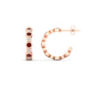 Load image into Gallery viewer, bezel-half-round-cut-ruby-hoop-earring-in-rose-gold-fdear86441grudrangle2-nl-rg.jpg