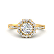 Bezel Halo Round Engagement Ring