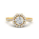 Load image into Gallery viewer, Bezel Halo Round Diamond Engagement Ring

