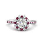 Load image into Gallery viewer, Bezel Halo Round Diamond Engagement Ring
