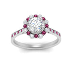 Load image into Gallery viewer, Bezel Halo Round Diamond Engagement Ring
