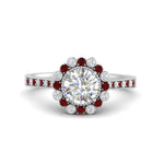 Load image into Gallery viewer, Bezel Halo Round Diamond Engagement Ring
