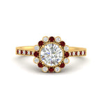 Load image into Gallery viewer, Bezel Halo Round Diamond Engagement Ring
