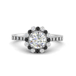 Load image into Gallery viewer, Bezel Halo Round Diamond Engagement Ring
