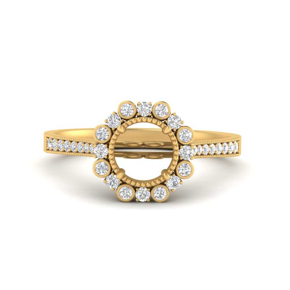 Bezel Halo Semi Mount Engagement Ring