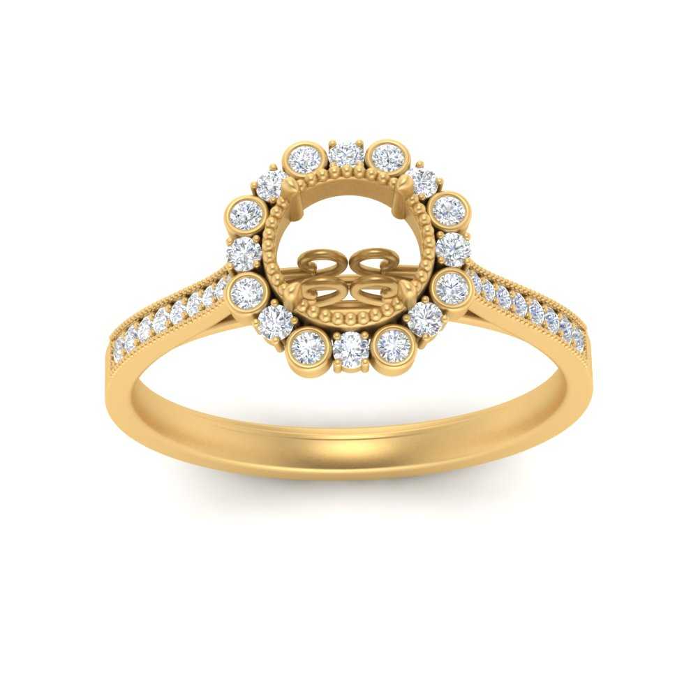 Bezel Halo Semi Mount Engagement Ring