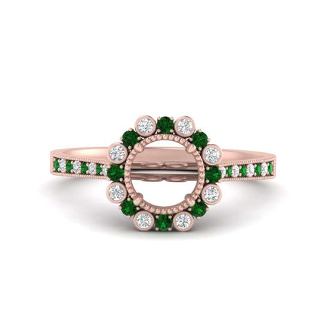 Bezel Halo Semi Mount Engagement Ring