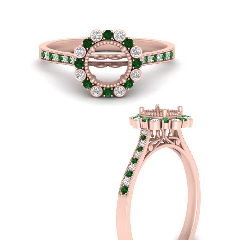 Bezel Halo Semi Mount Engagement Ring