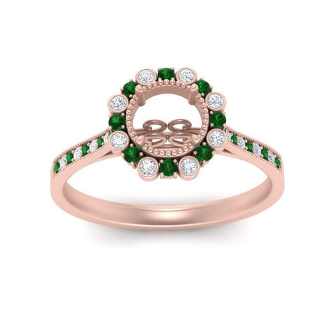 Bezel Halo Semi Mount Engagement Ring