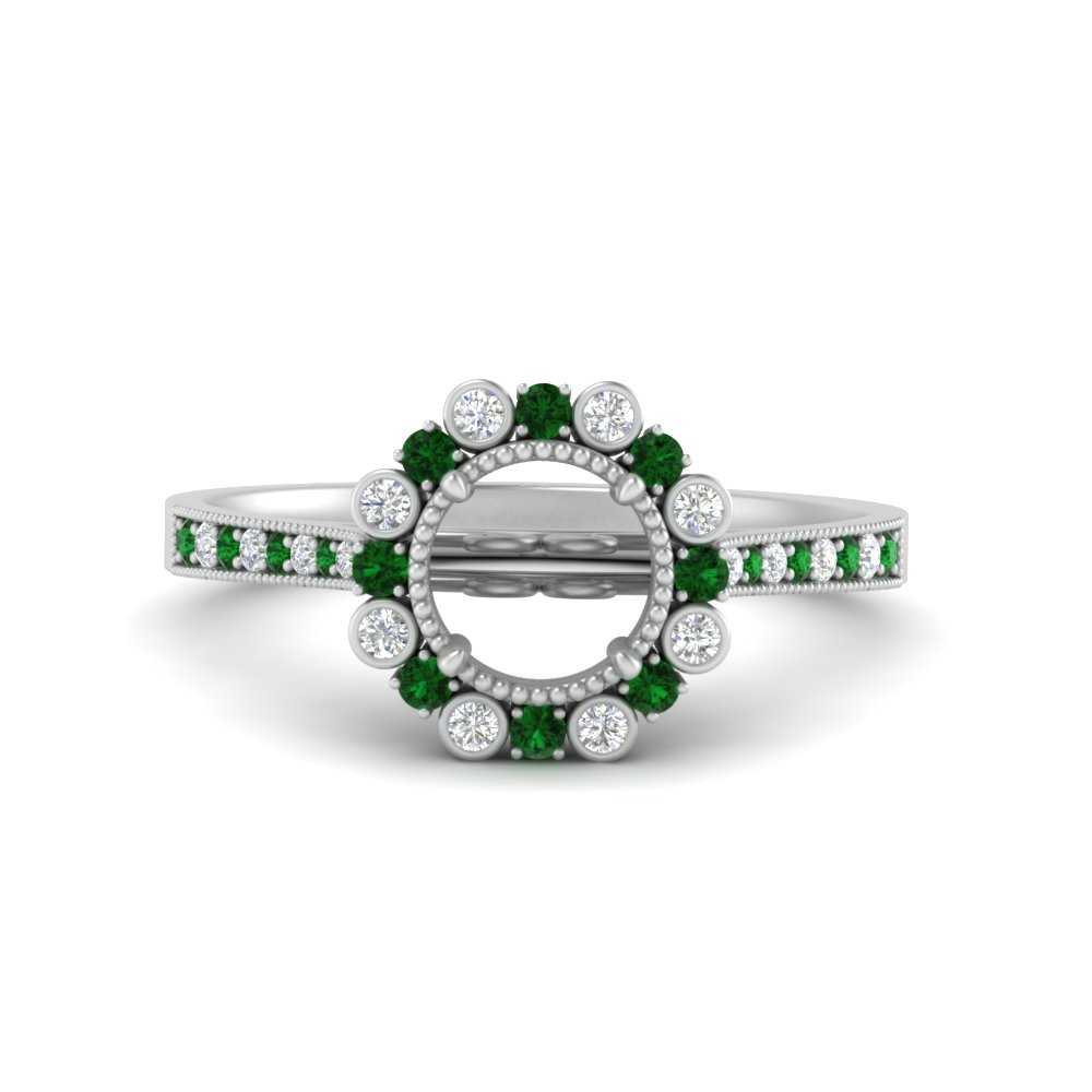 Bezel Halo Semi Mount Engagement Ring