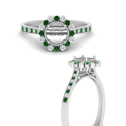 Bezel Halo Semi Mount Engagement Ring