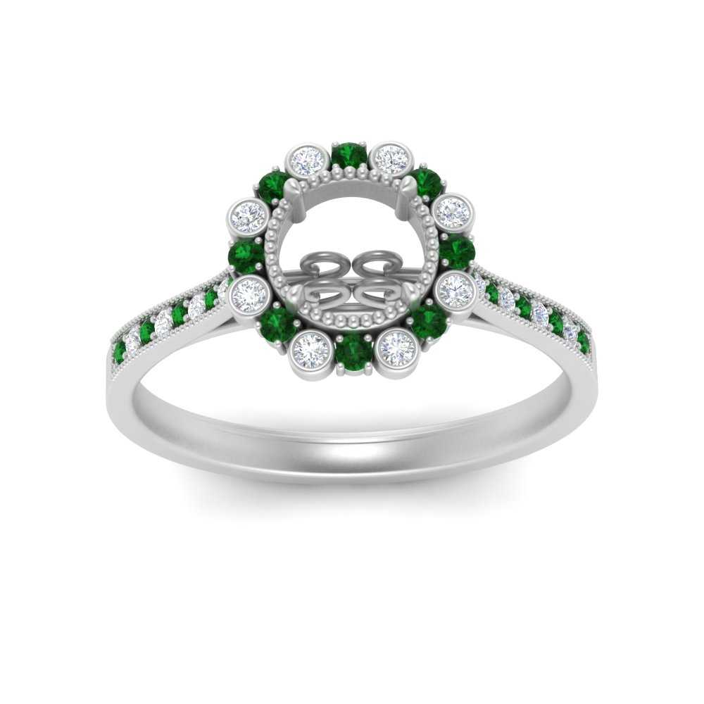 Bezel Halo Semi Mount Engagement Ring