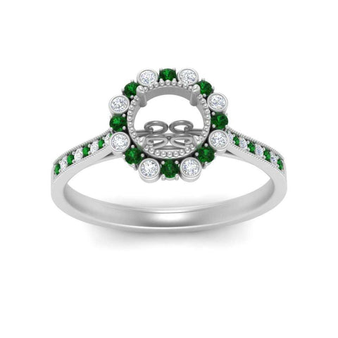 Bezel Halo Semi Mount Engagement Ring