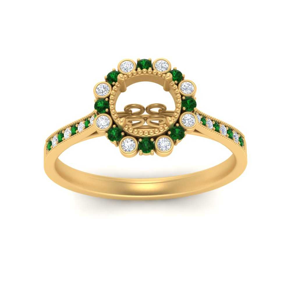 Bezel Halo Semi Mount Engagement Ring