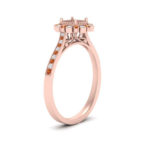 Bezel Halo Semi Mount Engagement Ring