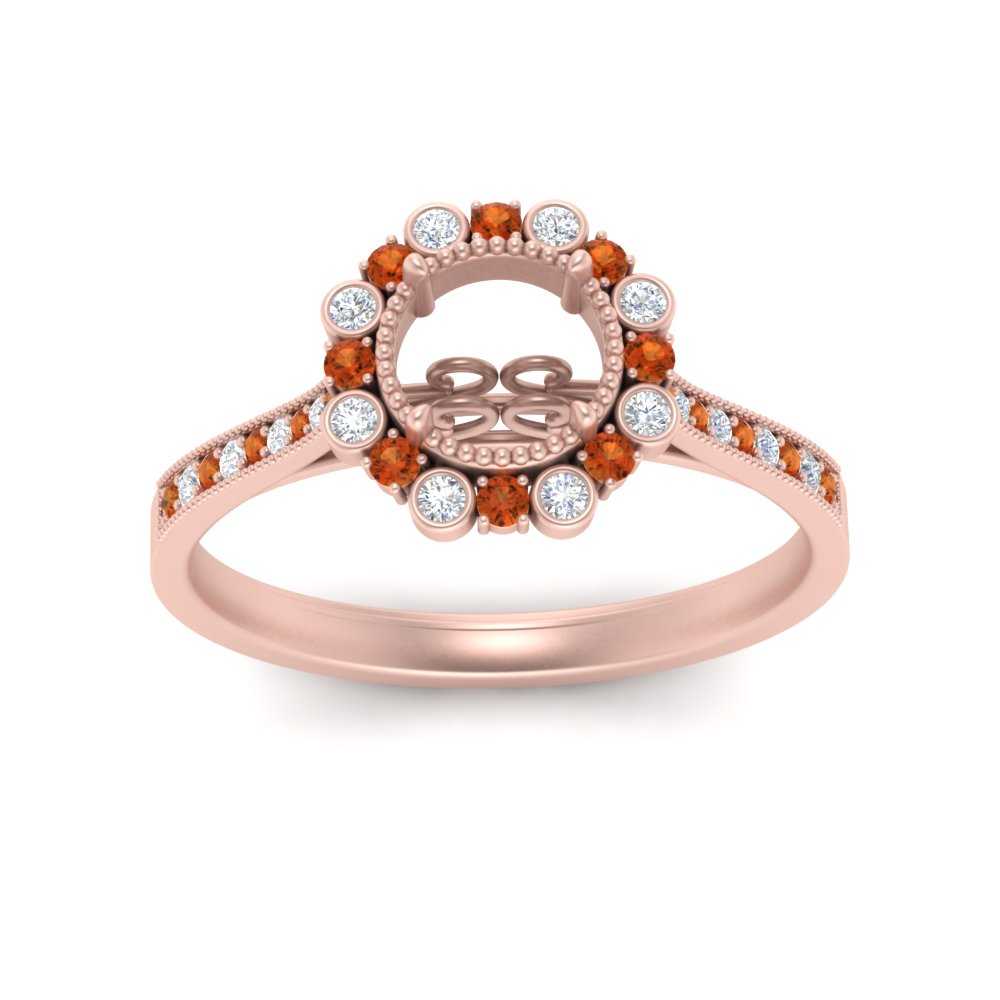 Bezel Halo Semi Mount Engagement Ring