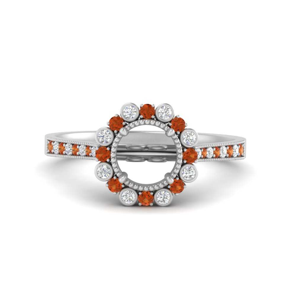 Bezel Halo Semi Mount Engagement Ring