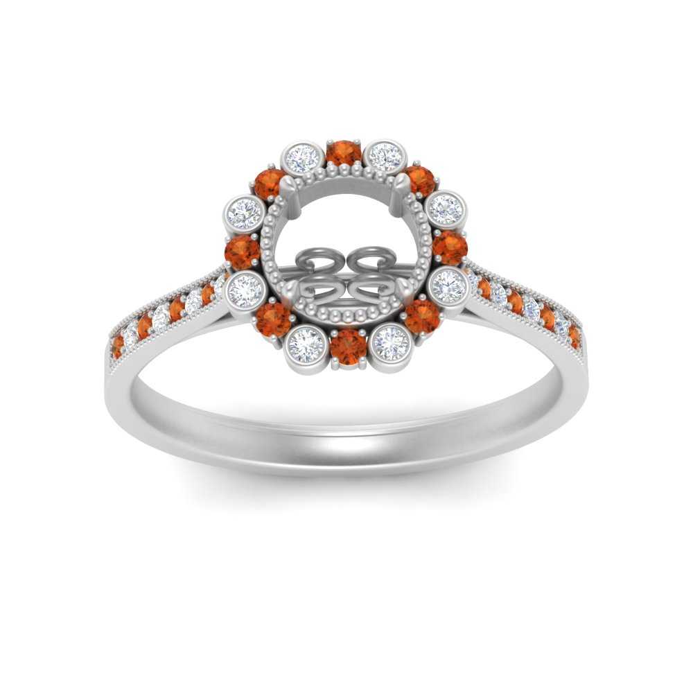 Bezel Halo Semi Mount Engagement Ring