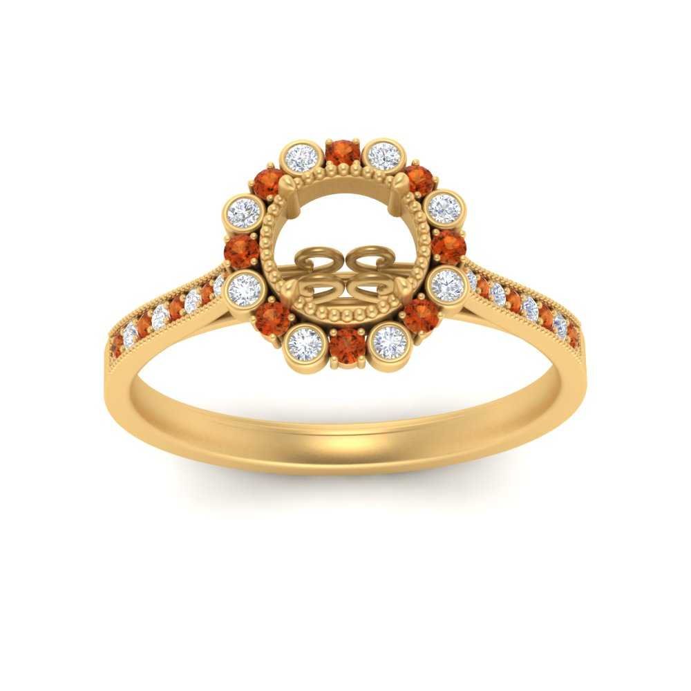 Bezel Halo Semi Mount Engagement Ring