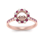 Load image into Gallery viewer, Bezel Halo Semi Mount Engagement Ring
