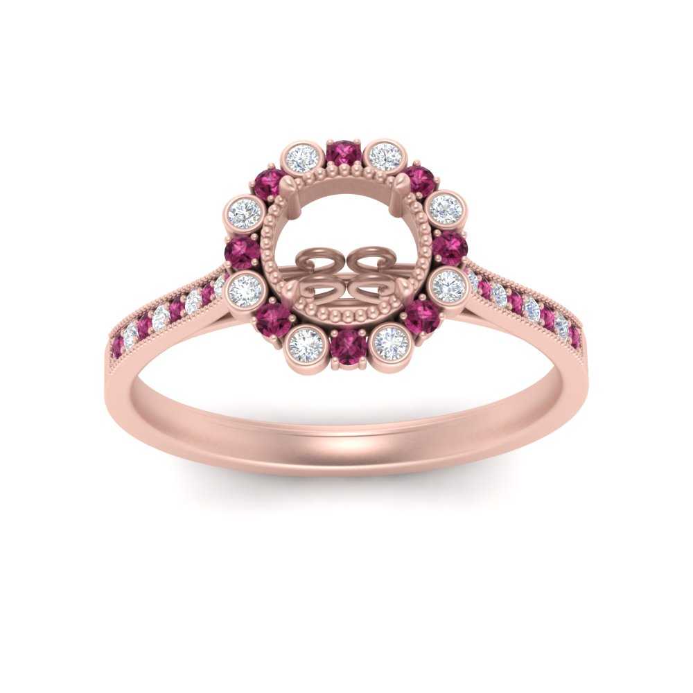 Bezel Halo Semi Mount Engagement Ring