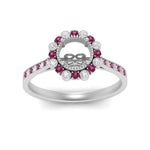 Load image into Gallery viewer, Bezel Halo Semi Mount Engagement Ring
