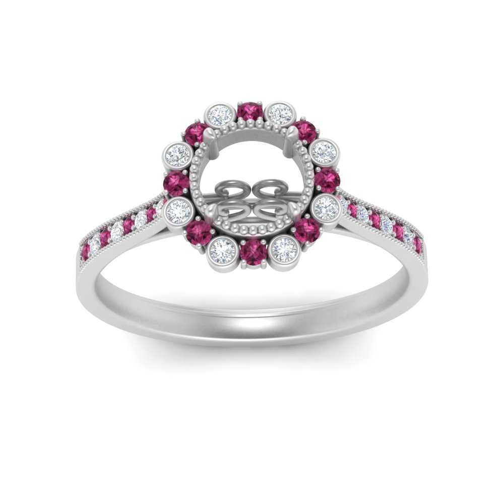 Bezel Halo Semi Mount Engagement Ring