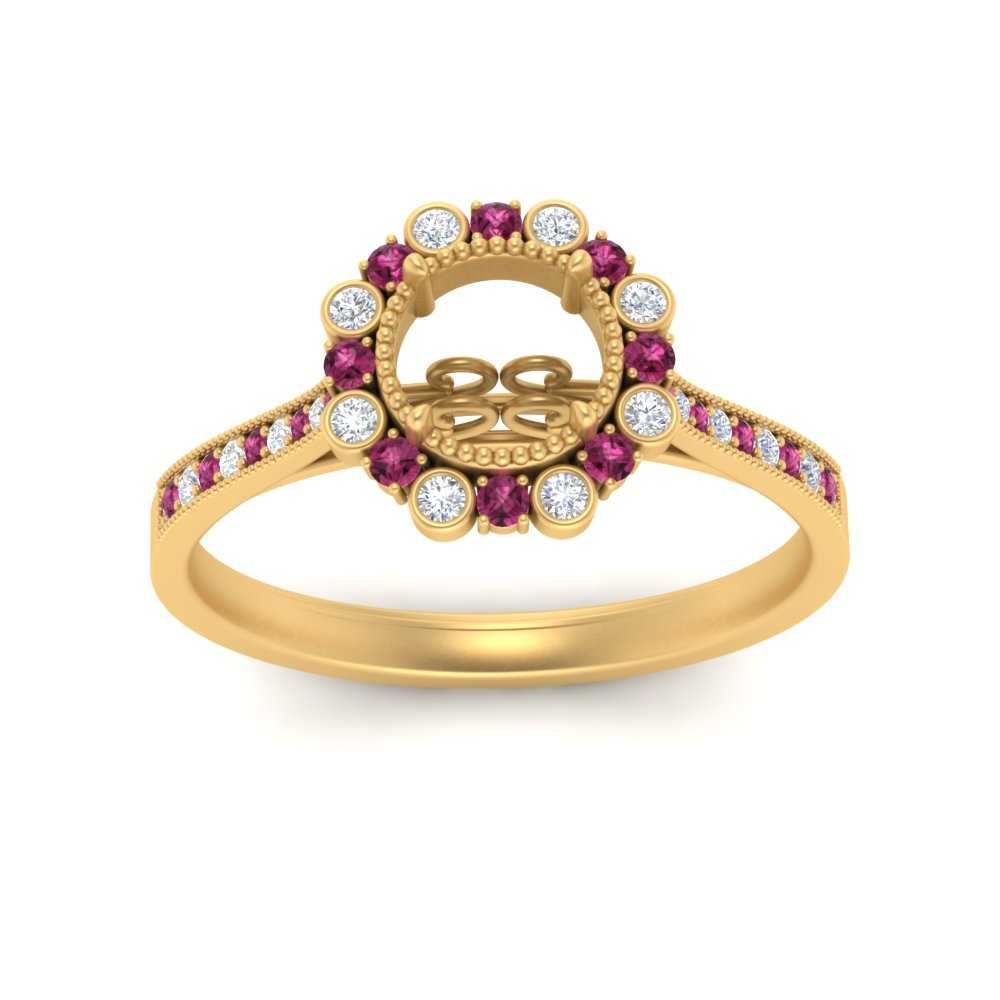 Bezel Halo Semi Mount Engagement Ring