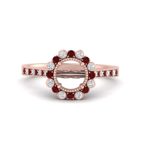 Bezel Halo Semi Mount Engagement Ring
