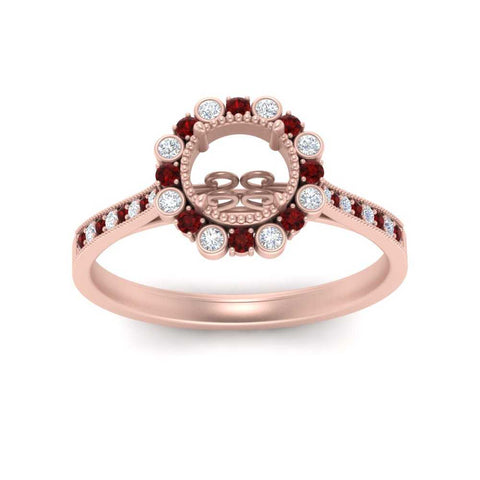Bezel Halo Semi Mount Engagement Ring