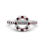 Load image into Gallery viewer, Bezel Halo Semi Mount Engagement Ring

