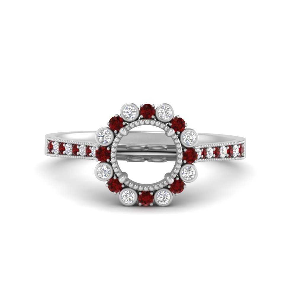 Bezel Halo Semi Mount Engagement Ring