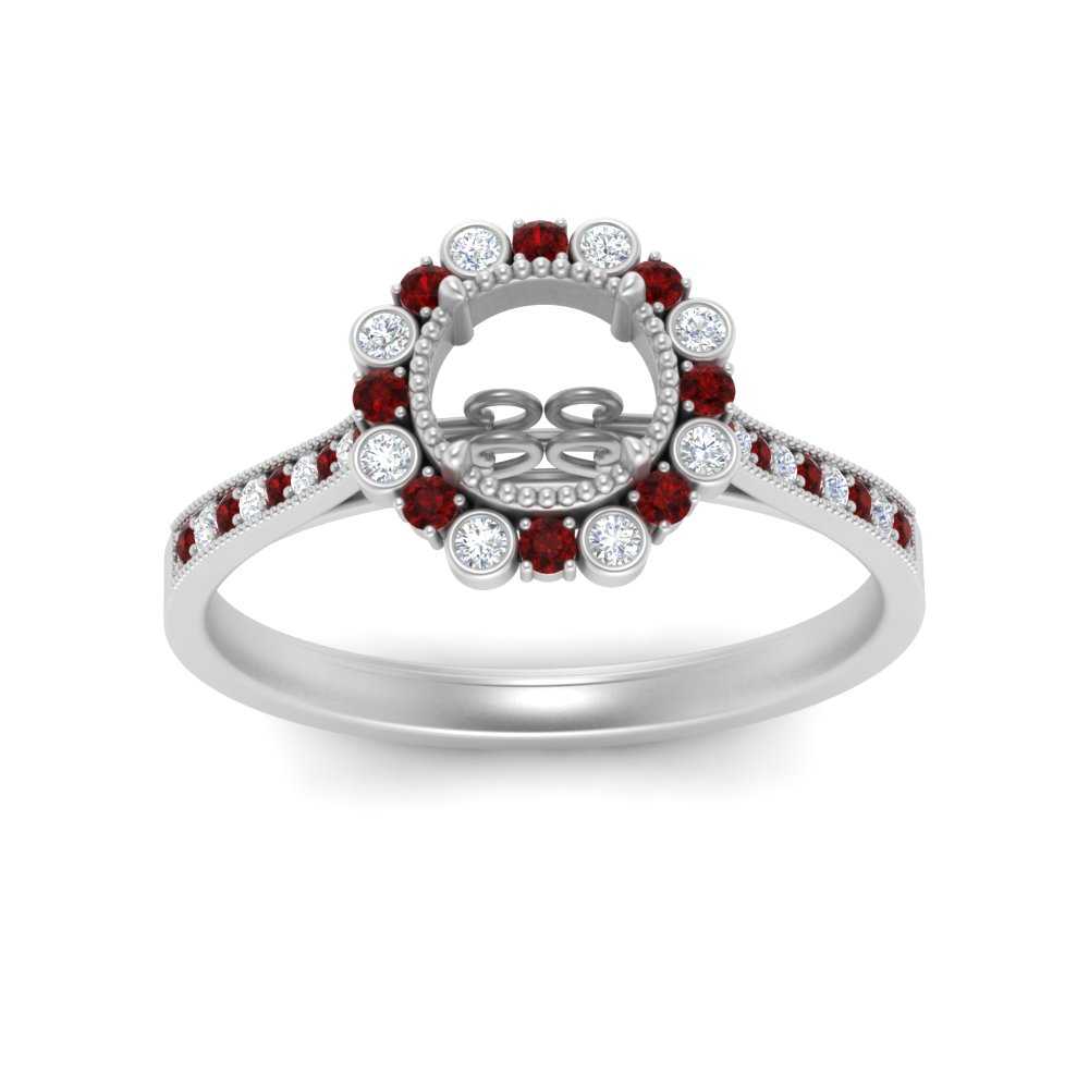 Bezel Halo Semi Mount Engagement Ring