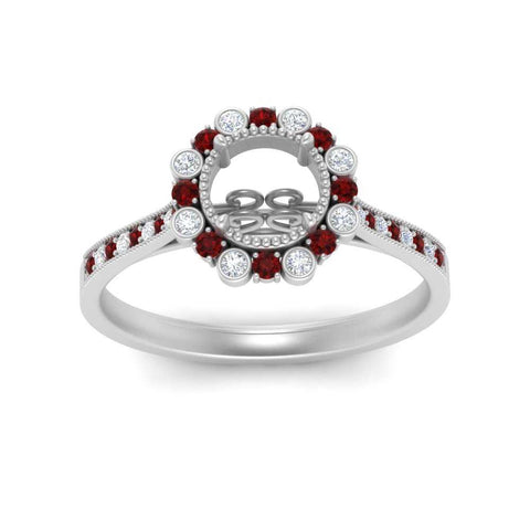 Bezel Halo Semi Mount Engagement Ring