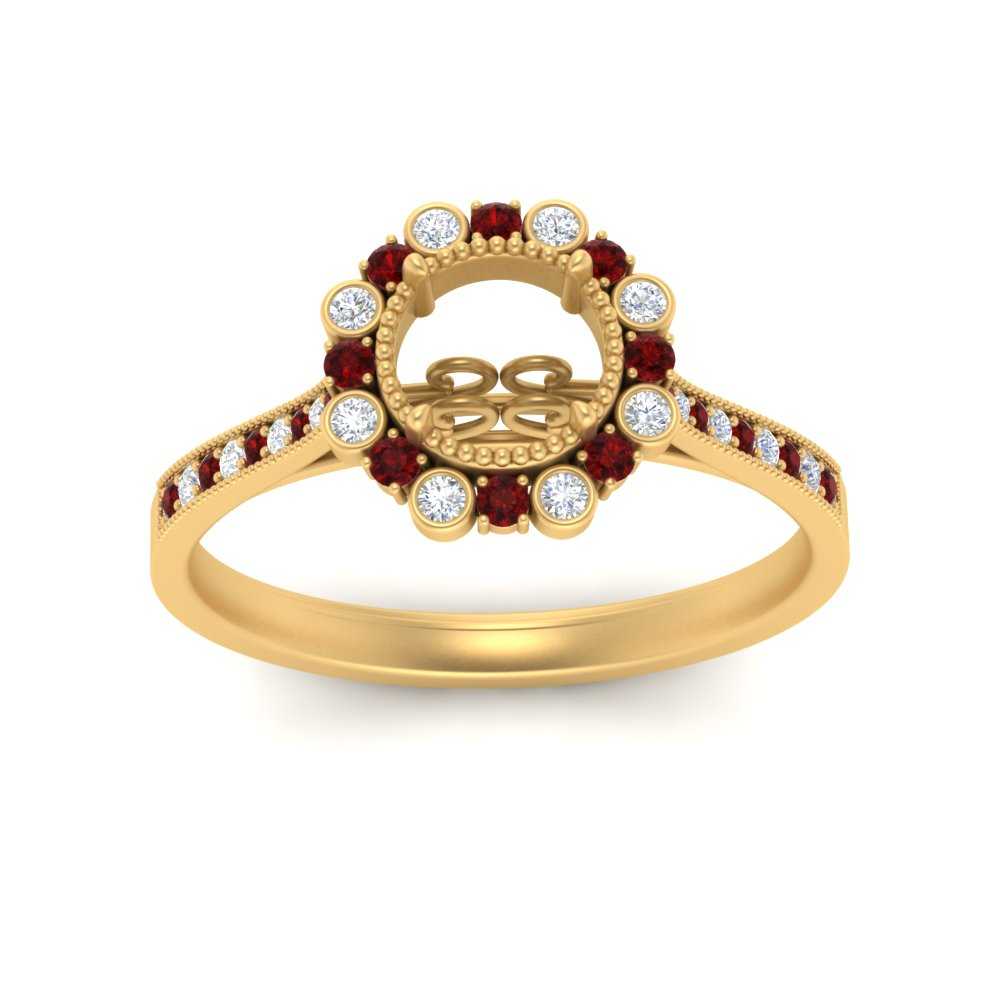 Bezel Halo Semi Mount Engagement Ring