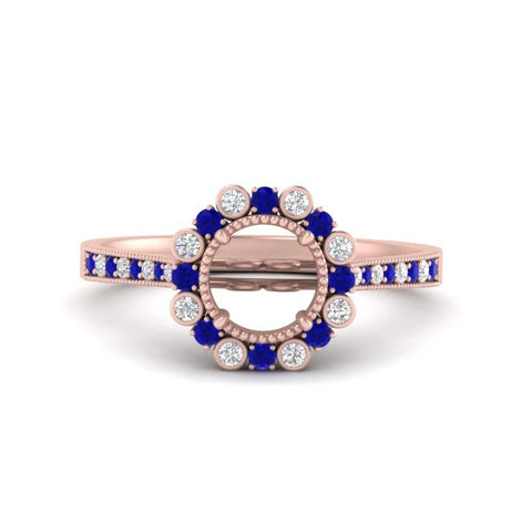 Bezel Halo Semi Mount Engagement Ring