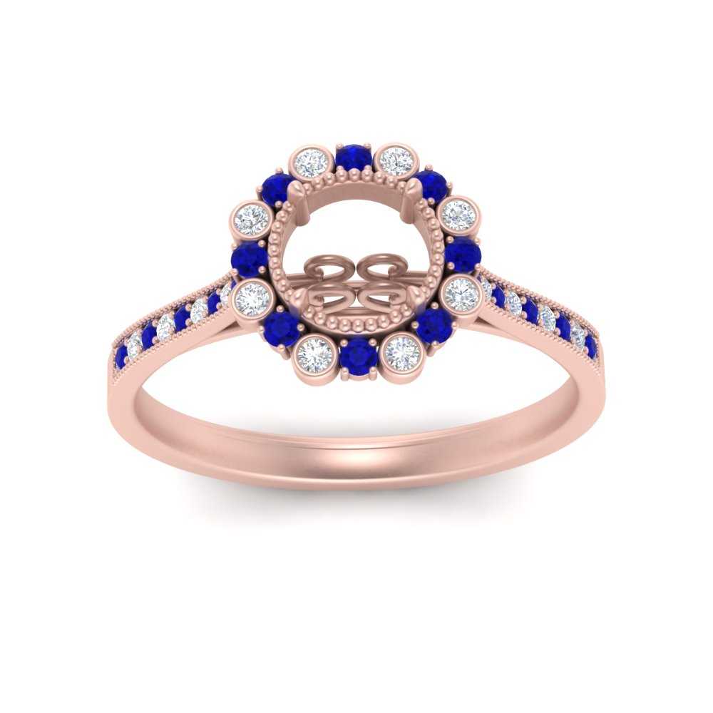 Bezel Halo Semi Mount Engagement Ring