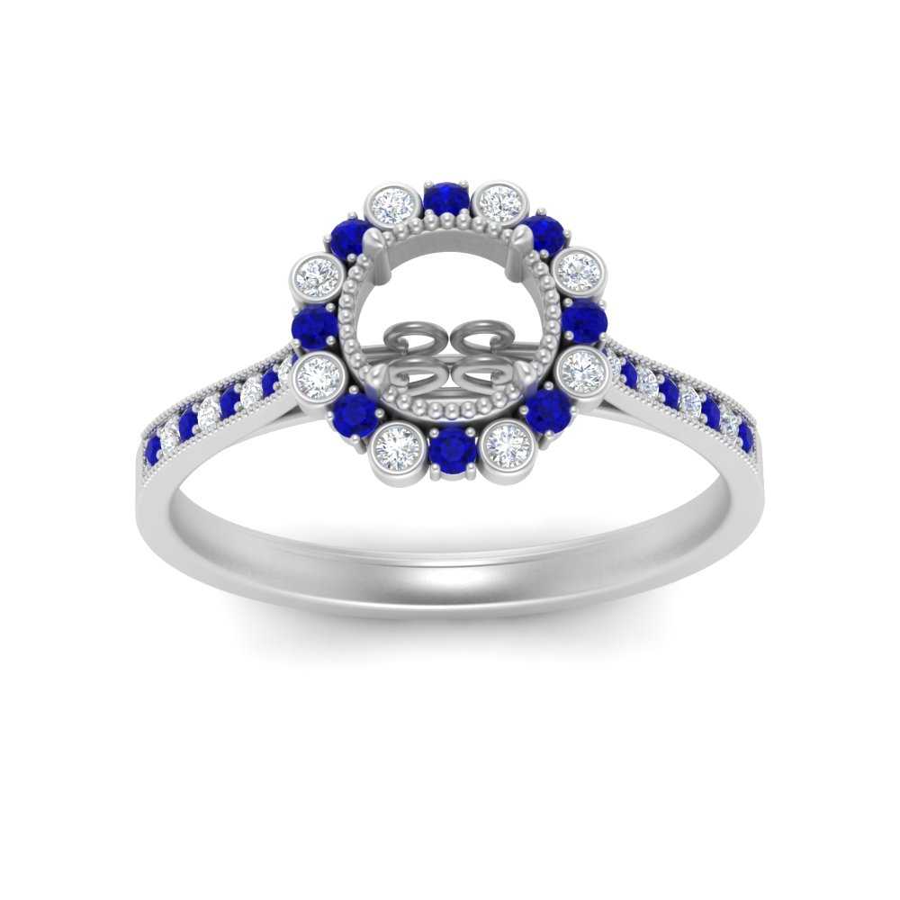 Bezel Halo Semi Mount Engagement Ring