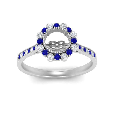 Bezel Halo Semi Mount Engagement Ring