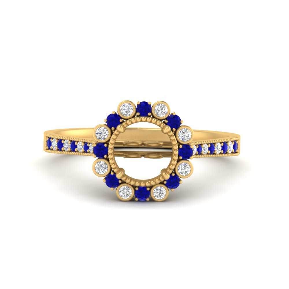 Bezel Halo Semi Mount Engagement Ring