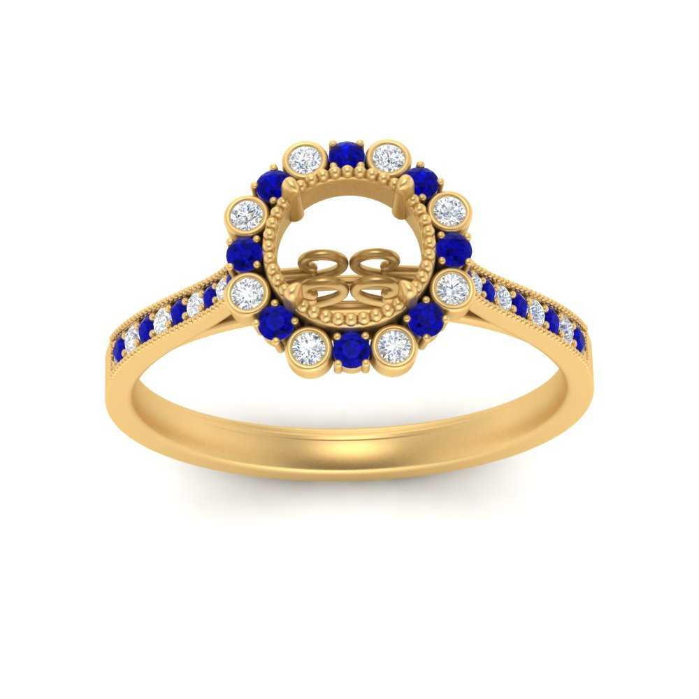 Bezel Halo Semi Mount Engagement Ring