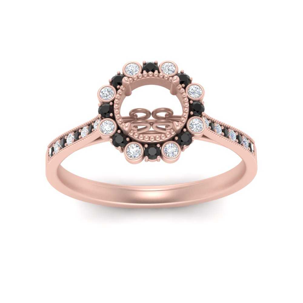 Bezel Halo Semi Mount Engagement Ring