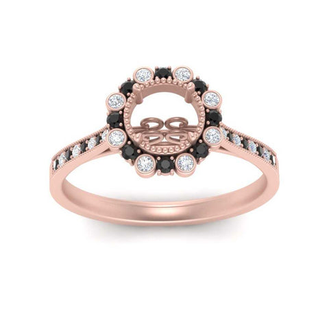 Bezel Halo Semi Mount Engagement Ring