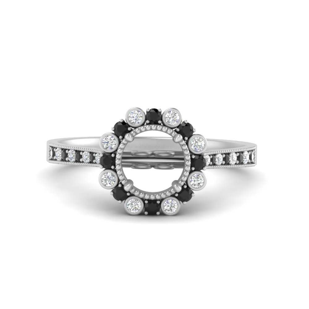 Bezel Halo Semi Mount Engagement Ring