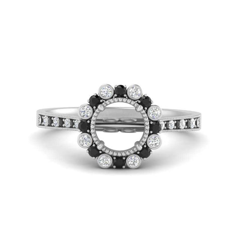 Bezel Halo Semi Mount Engagement Ring